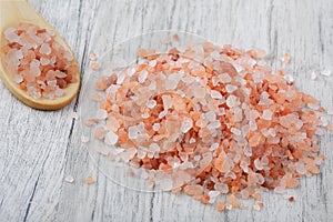 Close up of a pile of Himalayan Pink Salt