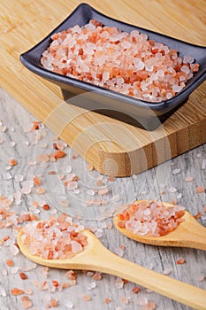 Close up of a pile of Himalayan Pink Salt