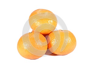 Close up of the pile of oranges isolated on white