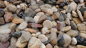 A close-up of a pile of pebbles