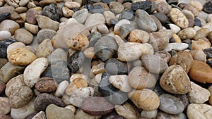 A close-up of a pile of pebbles