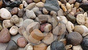 A close-up of a pile of pebbles