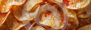 Close Up of a Pile of Potato Chips