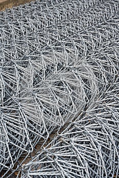 Close-up of a pile of steel bars, a brand new building material