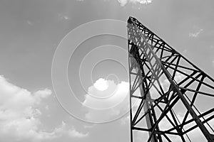 Close up piling cranes