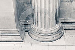 Close up of a Pillar in black and white