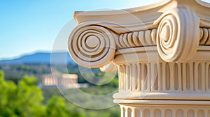 A close up of a pillar with decorative designs on it, AI