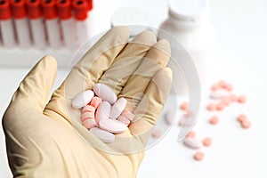 close up of pills, Medicines for health or treatment of illnesses