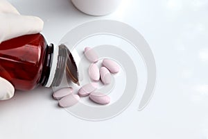 close up of pills, Medicines for health or treatment of illnesses