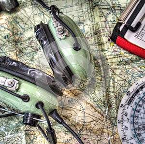 Close up of pilot tools in hdr