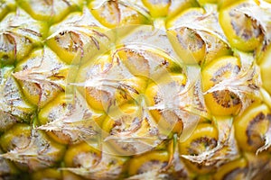 Close up of pineapple fruit texture pineapple skin background