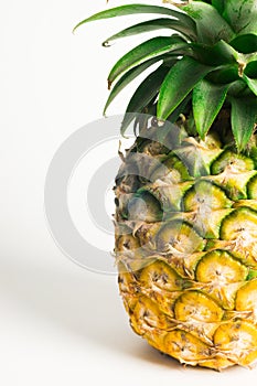 Close up pineapple on a white table