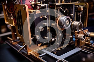 close-up of pinhole cameras film winding mechanism