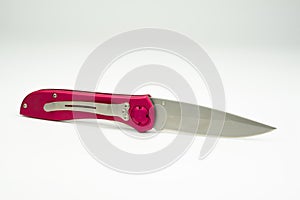 Close up of pink colour knife