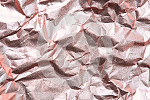 Close up of a pink crumpled paper