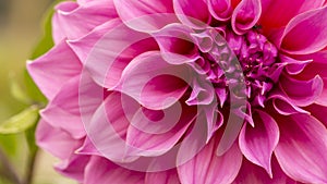 Close up of pink flower : aster with pink petals and yellow heart for background or texture