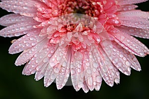 Close up of Pink flower with raindrop