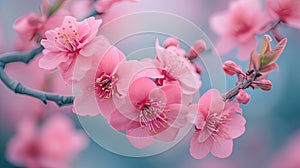 Close-Up of Pink Flowers on Tree