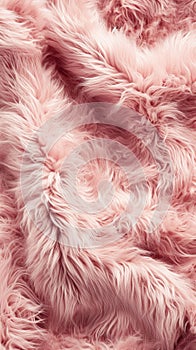 Close Up of Pink Fur Texture - Fluffy, Soft, Textured Fabric Background