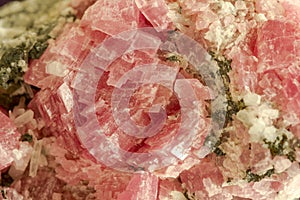 Close up of pink quartz stone