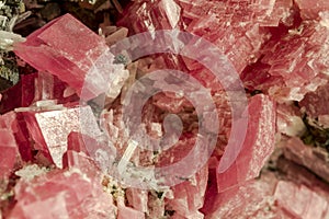 Close up of pink quartz stone