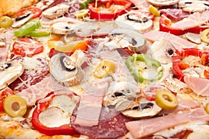 CLose Up of Pizza Topping