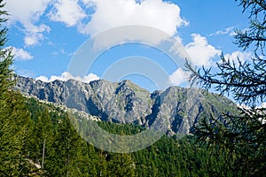Close-up of the Pizzo Campo Tencia mountain range shot near Fusio