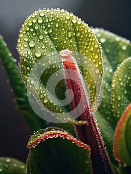 Close up of plant with water droplets on it