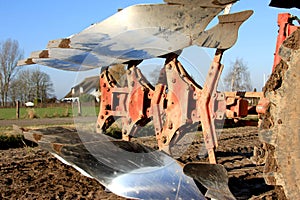 Close-up of a plough