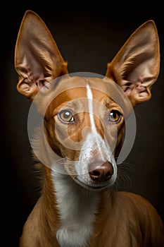 Close-up of podenco dog looking at the camera.