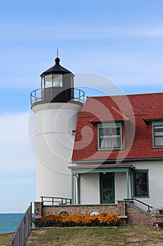 Close Up of Point Betsie Lighthouse Frankfort Michigan