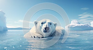 close up polar bear resting on ice floes