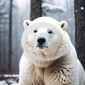 close up of polar bear in wild nature