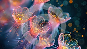 Close-up of Pollen Particles under Electronic Microscope