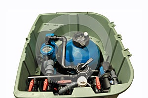 Close up of a pool filter