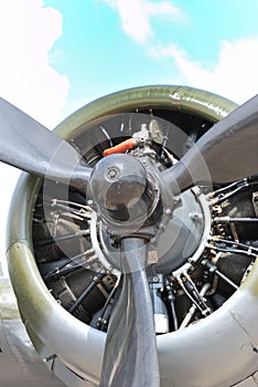 Close up of popellor engine