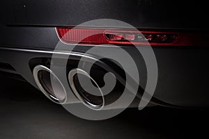 Close up of Porsche Macan GTS exhaust