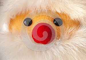 Close-up portait of Santa Claus with red nose