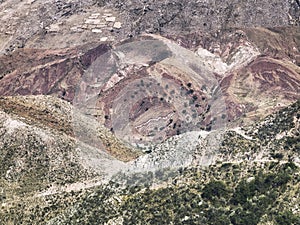 Close up portion of the colorful Cordillera de Frailes, Sucre, B photo