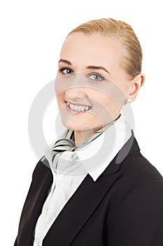 Close-up portrait of air hostess