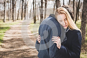 Close up portrait of attractive young couple