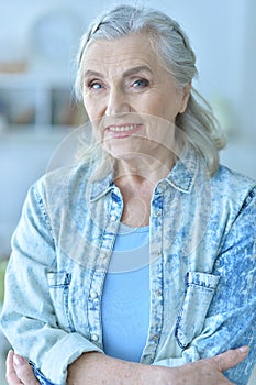 Close up portrait of beautiful senior woman