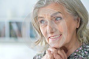 Close up portrait of beautiful senior woman