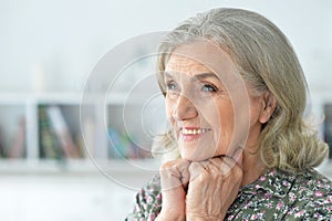 Close up portrait of beautiful senior woman