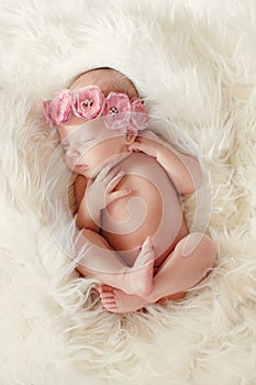 Close-up portrait of a beautiful sleeping baby.