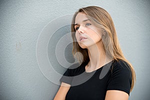 Close up portrait of a beautiful young woman