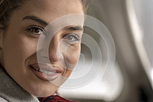 Close Up Portrait Of Beautiful Young Woman Face