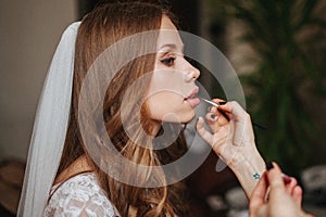 Close up portrait of bride