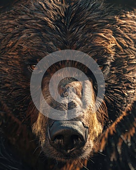 Close-up Portrait of a Brown Bear