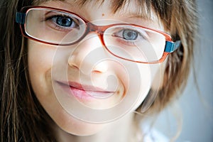 Close-up portrait of brunette child girl